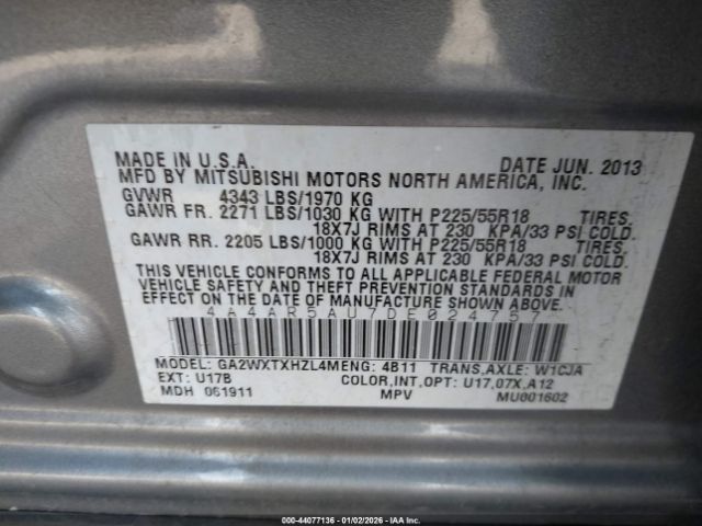 2013 MITSUBISHI OUTLANDER SPORT 4A4AR5AU7DE024757 Photo 8