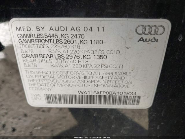 2011 AUDI Q5 WA1LFAFP8BA101834 Photo 8