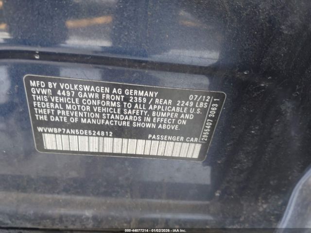 2013 VOLKSWAGEN CC WVWBP7AN5DE524812 Photo 8