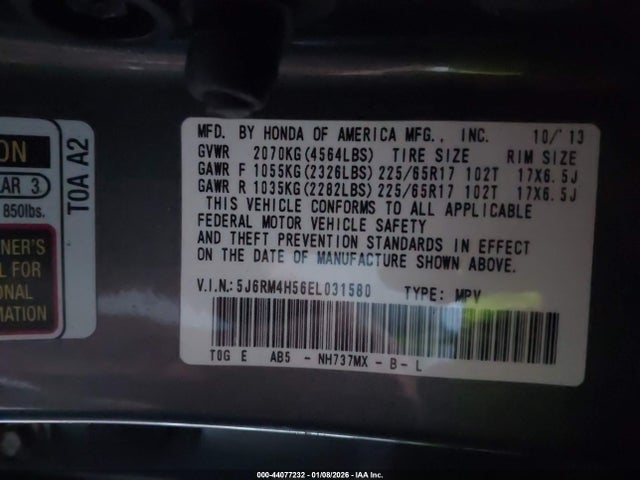 Honda CR-V EX 2014 5J6RM4H56EL031580 Image 9