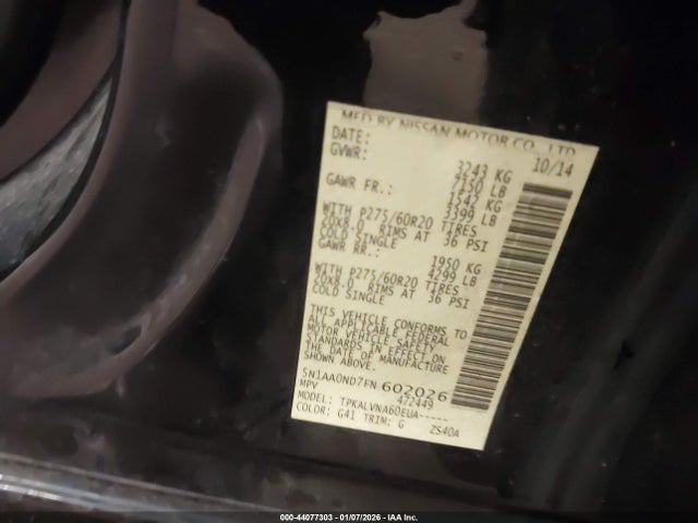2015 NISSAN ARMADA 5N1AA0ND7FN602026 Photo 8