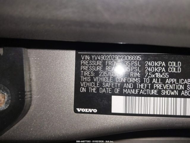 2012 VOLVO XC60 YV4902DZ9C2306695 Photo 8