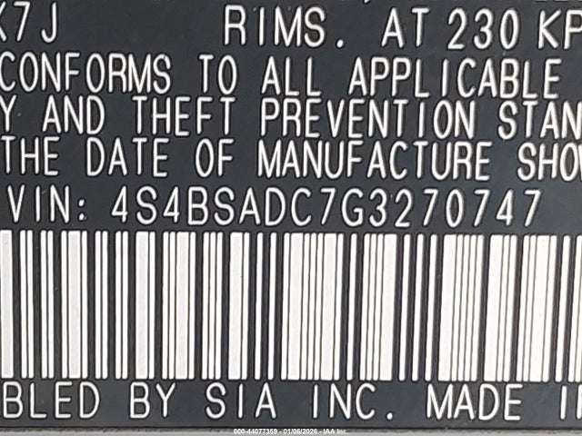 4S4BSADC7G3270747 Subaru Outback 2.5i Premium