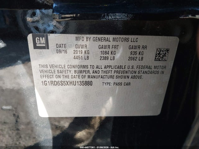 1G1RD6S5XHU135880 Chevrolet Volt Premier