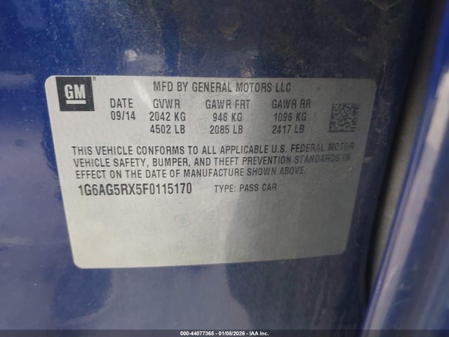 2015 CADILLAC ATS 1G6AG5RX5F0115170 Photo 8