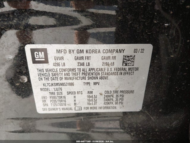 2022 CHEVROLET TRAX KL7CJKSM5NB531886 Photo 8