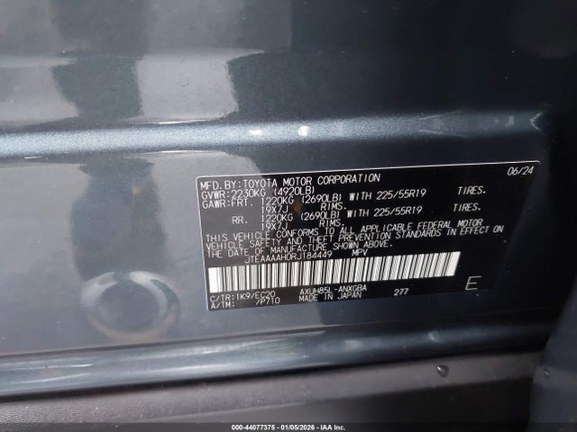 Toyota Venza Xle 2024 JTEAAAAH0RJ184449 Image 9