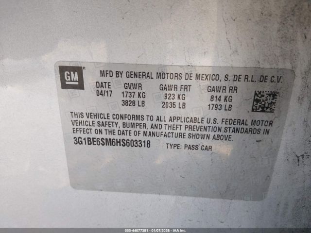 2017 CHEVROLET CRUZE 3G1BE6SM6HS603318 Photo 8