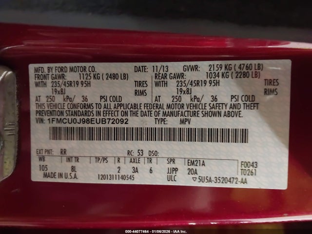 Ford Escape Titanium 2014 1FMCU0J98EUB72092 Image 9