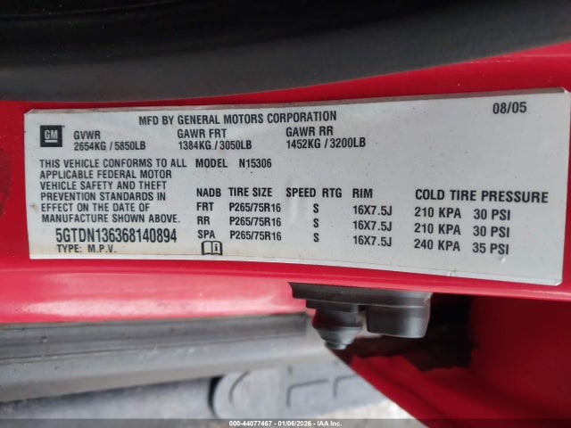 2006 HUMMER H3 SUV 5GTDN136368140894 Photo 8