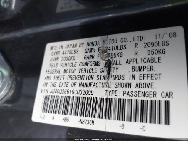 2009 ACURA TSX JH4CU26619C032099 Photo 8