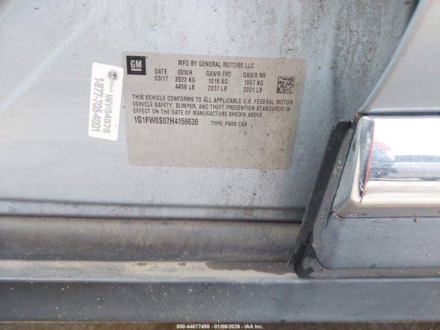 1G1FW6S07H4156638 Chevrolet BOLT EV LT