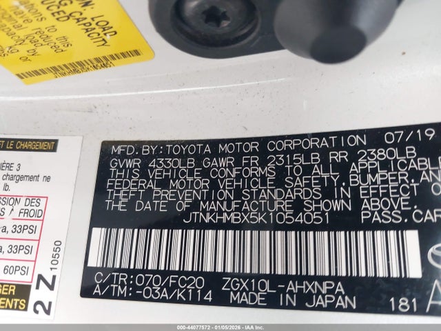 JTNKHMBX5K1054051 Toyota C-HR LE