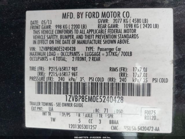 2014 FORD MUSTANG 1ZVBP8EM0E5240428 Photo 8