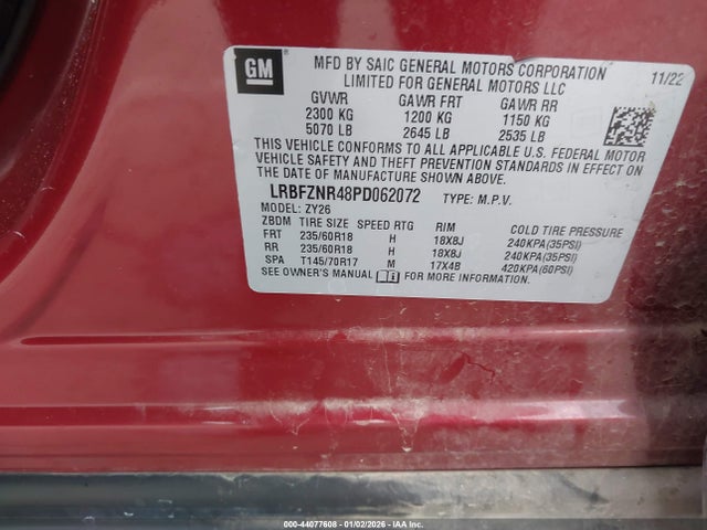 LRBFZNR48PD062072 Buick Envision Essence Fwd