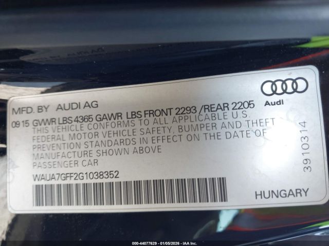 2016 AUDI A3 WAUA7GFF2G1038352 Photo 8