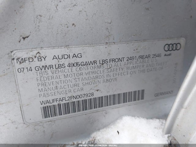 2015 AUDI A4 WAUFFAFL2FN007928 Photo 8