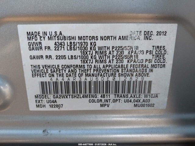 2013 MITSUBISHI OUTLANDER SPORT 4A4AR3AU6DE012829 Photo 8