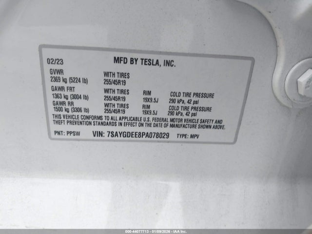 2023 TESLA MODEL Y 7SAYGDEE8PA078029 Photo 8