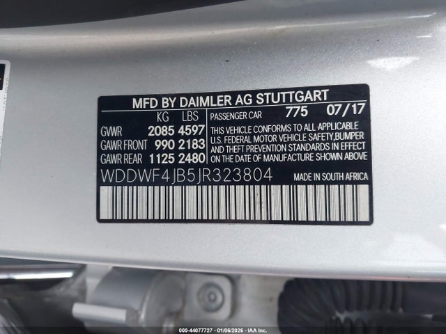 2018 Mercedes-benz C 300 მანქანა იყიდება აუქციონზე, vin: WDDWF4JB5JR323804, აუქციონის ნომერი: 44077727