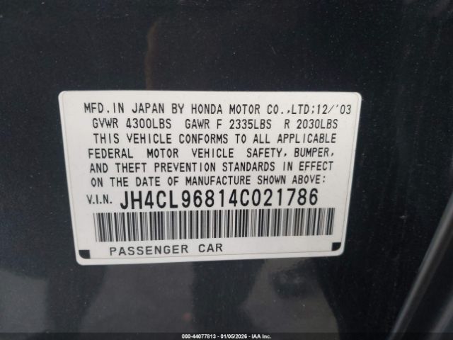 2004 ACURA TSX JH4CL96814C021786 Photo 8