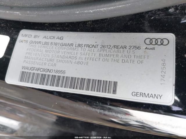 2016 AUDI A6 WAUGFAFC8GN018955 Photo 8