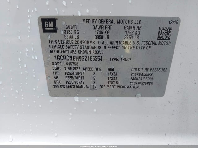 1GCRCNEH9GZ165254 Chevrolet Silverado 1500 Wt