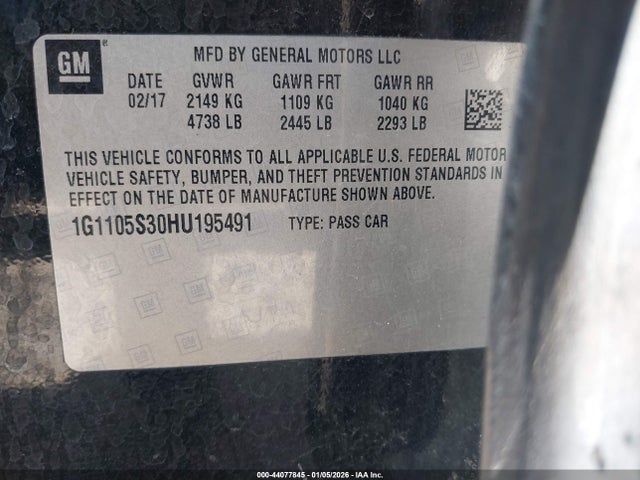 1G1105S30HU195491 Chevrolet IMPALA 1LT