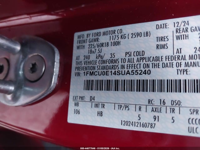 2025 FORD ESCAPE 1FMCU0E14SUA55240 Photo 8
