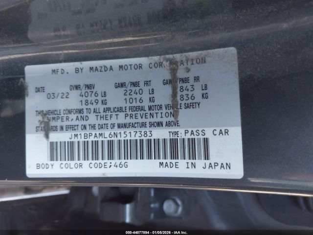 2022 MAZDA MAZDA3 JM1BPAML6N1517383 Photo 8