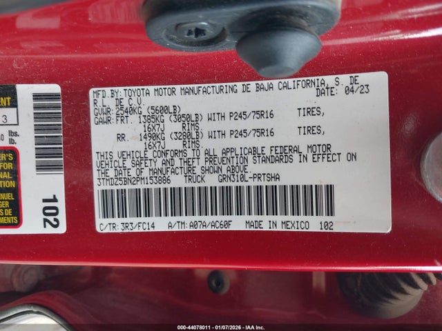 3TMDZ5BN2PM153886 Toyota Tacoma Sr5 V6