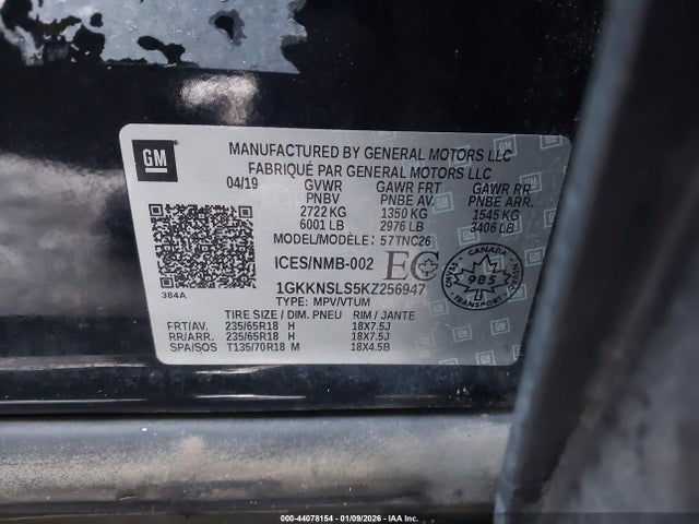 1GKKNSLS5KZ256947 GMC Acadia Sle-2