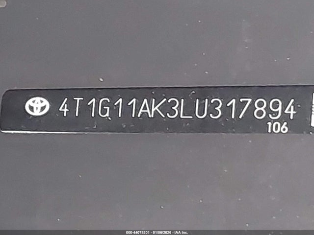 2020 TOYOTA CAMRY 4T1G11AK3LU317894 Photo 8