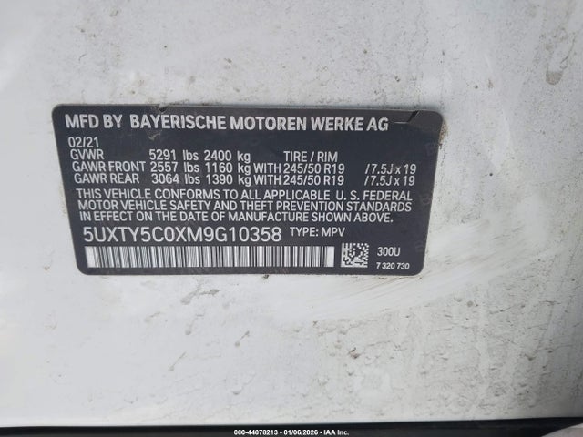 5UXTY5C0XM9G10358 BMW X3 Xdrive30i