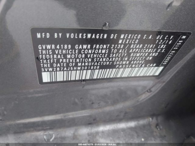 2017 VOLKSWAGEN JETTA 3VW2B7AJ5HM301808 Photo 8