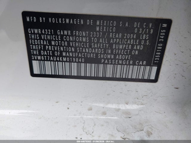 2019 VOLKSWAGEN GOLF GTI 3VW6T7AU4KM019840 Photo 8