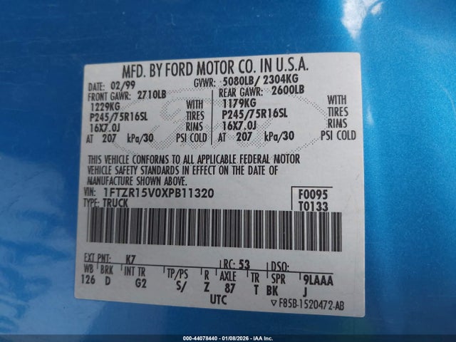 1999 FORD RANGER 1FTZR15V0XPB11320 Photo 8