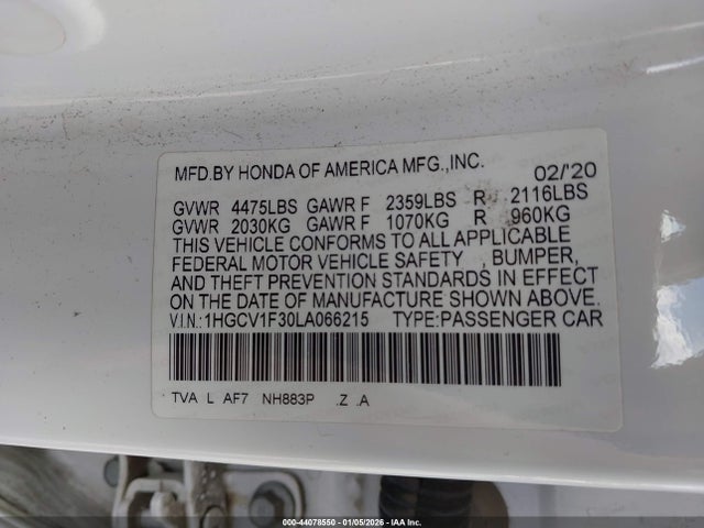 1HGCV1F30LA066215 Honda Accord Sport