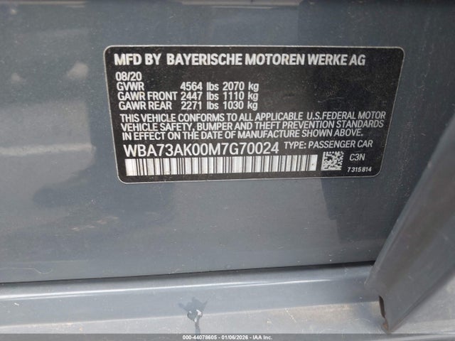 2021 BMW 228I GRAN COUPE WBA73AK00M7G70024 Photo 8