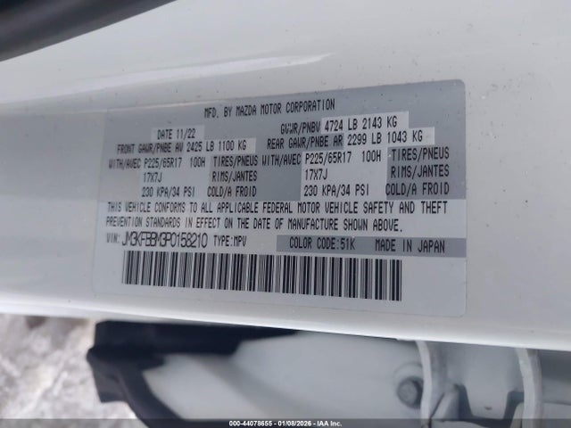JM3KFBBM3P0158210 Mazda Cx-5 2.5 S Select