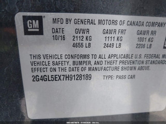 2G4GL5EX7H9128189 Buick Regal Turbo Sport Touring