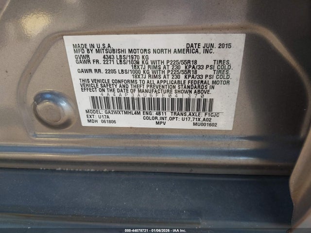 2015 MITSUBISHI OUTLANDER SPORT 4A4AP3AU6FE041370 Photo 8