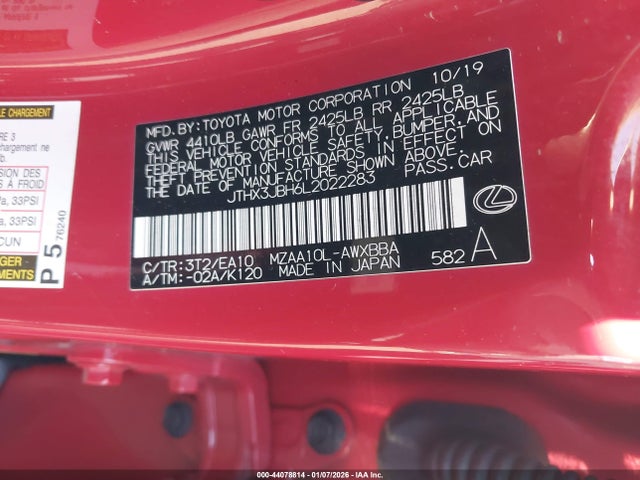 JTHX3JBH6L2022283 Lexus UX 200