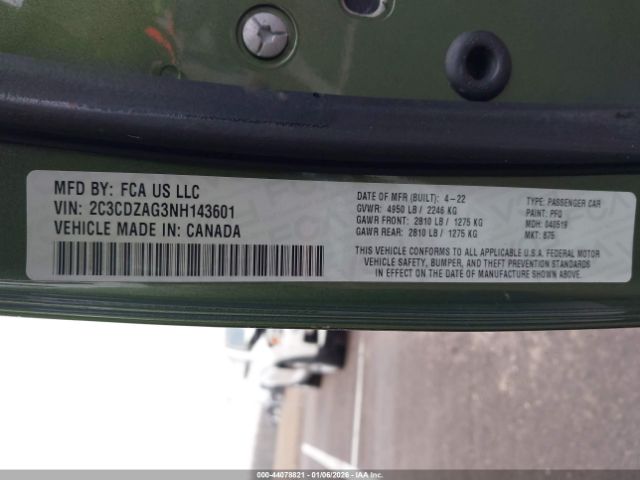 2022 DODGE CHALLENGER 2C3CDZAG3NH143601 Photo 8