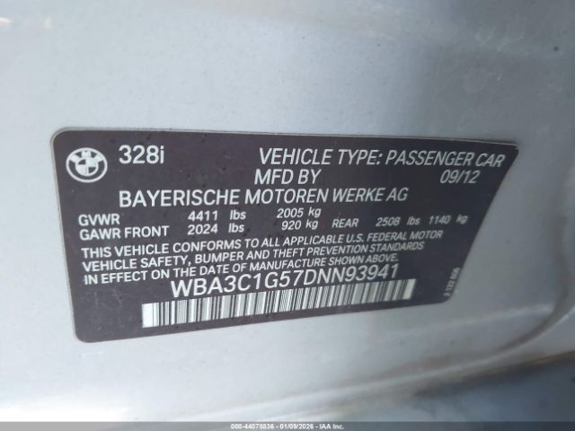 2013 BMW 328I WBA3C1G57DNN93941 Photo 8