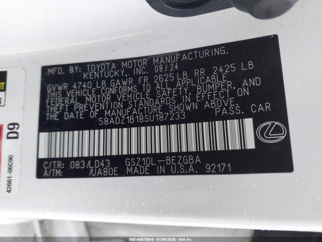 58ADZ1B18SU187233 Lexus ES 350