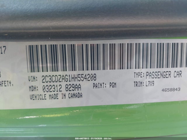 2C3CDZAG1HH554208 Dodge Challenger Sxt