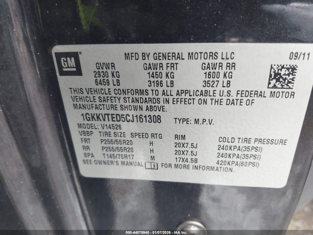 Продажа на аукционе авто 2012 Gmc Acadia Denali, vin: 1GKKVTED5CJ161308, номер лота: 44078940
