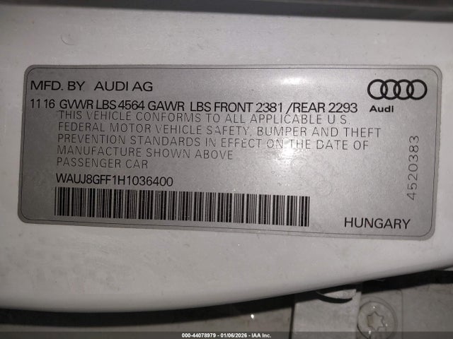 2017 AUDI A3 WAUJ8GFF1H1036400 Photo 8