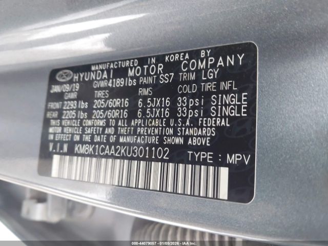 2019 HYUNDAI KONA KM8K1CAA2KU301102 Photo 8